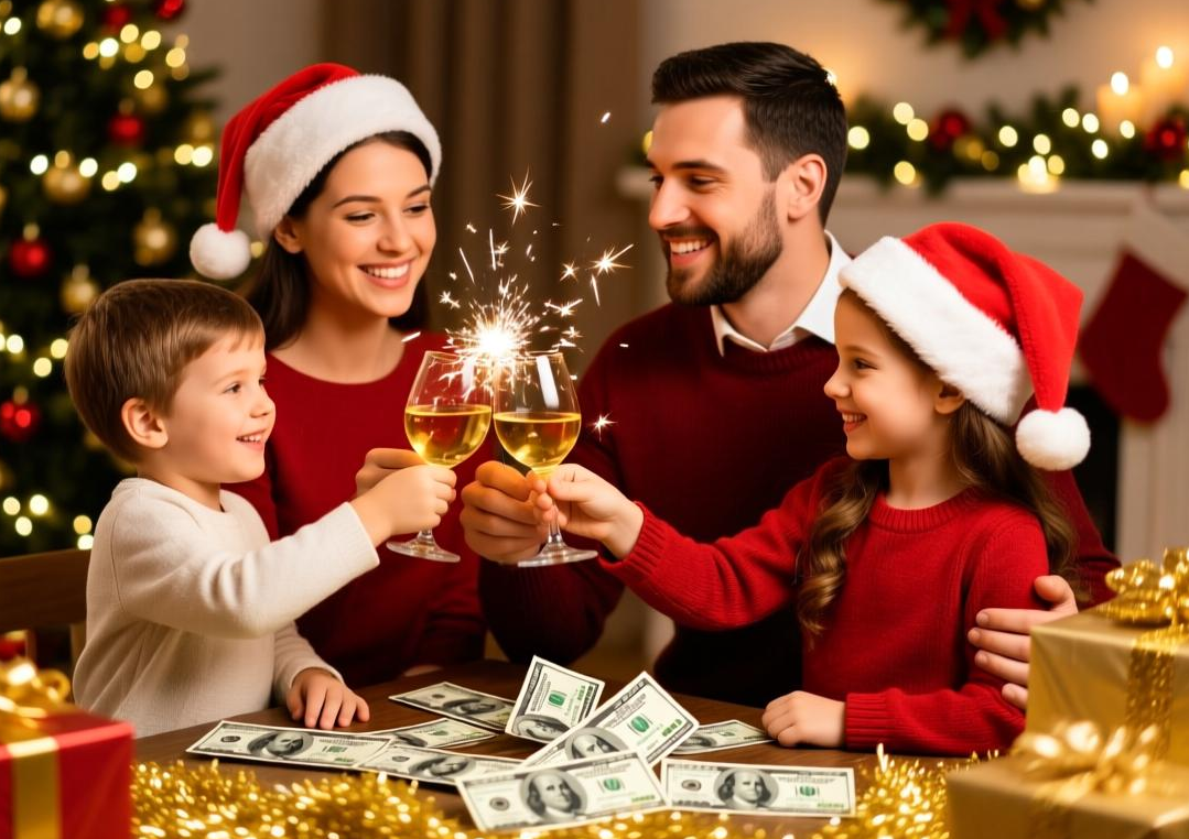 La magia del brindis navideño: consagrar bebidas doradas para atraer prosperidad